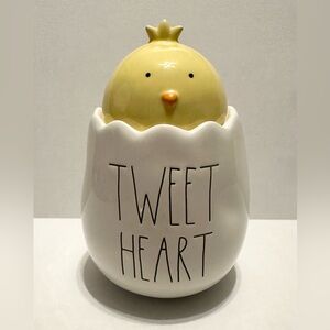 Rae Dunn White and Yellow Ceramic Chick Art